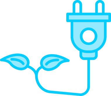  Eko Güç dolgu ikonu vektör çizimi