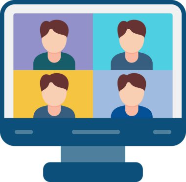 Ana hatlı biçim vektör illüstrasyon tasarımında konferans simgesi