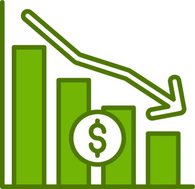 Ekonomik Kriz web simgesi vektör illüstrasyonu
