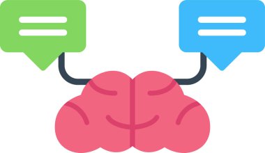 Doğal Dil İşlemi. Web simgesi basit illüstrasyon