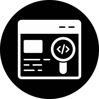 Basit bir vektör simgesi olarak gösterilen soyut web araması.