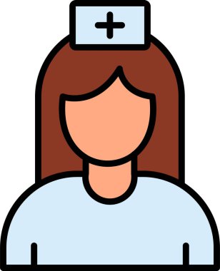 Hemşire hanım. Web simgesi basit illüstrasyon