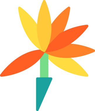 Cennet Kuşu çiçek ikonu vektör illüstrasyonu