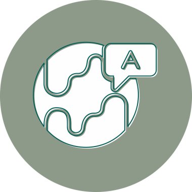 Dil işareti simgesi, basit vektör illüstrasyonu