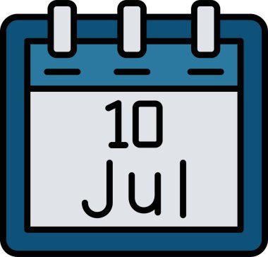 Temmuz takvim ikonu. vektör illüstrasyonu