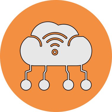 Bulut hesaplama simgesi. Basit vektör illüstrasyonu