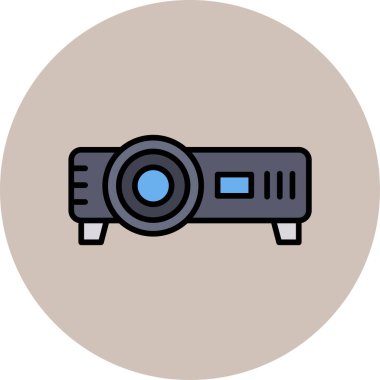 Projektör. Web simgesi basit illüstrasyon