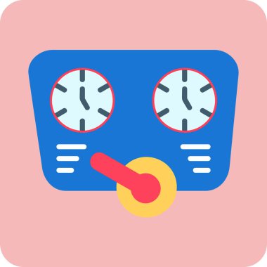 Speedometer web simgesi, vektör illüstrasyonu