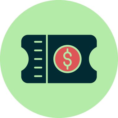 Bir bilet simgesinin vektör illüstrasyonu 