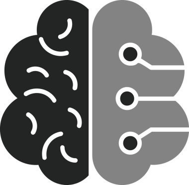 Yapay Zeka web simgesi, vektör illüstrasyonu