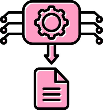 Makine oluşturulmuş veri simgesinin basit vektör çizimi