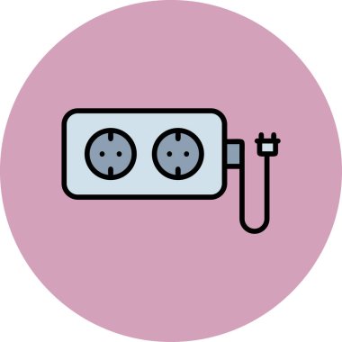 Doldurulmuş dış hat biçiminde soket simgesi