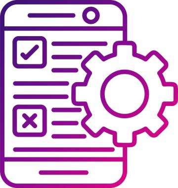 Test süreci simgesi, vektör illüstrasyonu basit tasarım