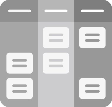 Kanban akış şeması doğrusal simgesi. Not simgesi olan tahta. İş akışı yönetimi. Çalışmalar devam ediyor. Program sistemi. İnce çizgili çizim. Contour sembolü. Vektör çizimi. Düzenlenebilir vuruş