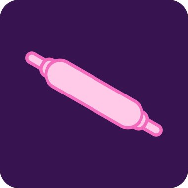 Rolling pin web simgesi, basit vektör illüstrasyonu