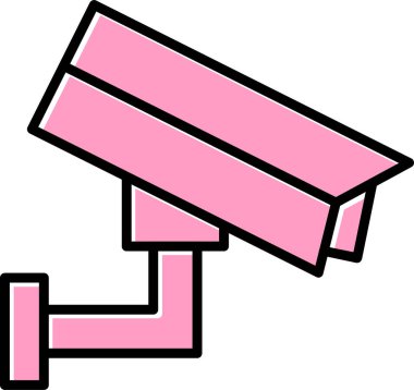 Kapalı devre televizyon. Web simgesi basit illüstrasyon 