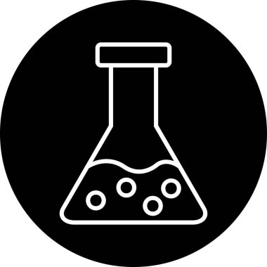 Kimyasal matara simgesi, vektör çizimi basit tasarım