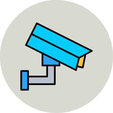 Kapalı devre televizyon. Web simgesi basit illüstrasyon 