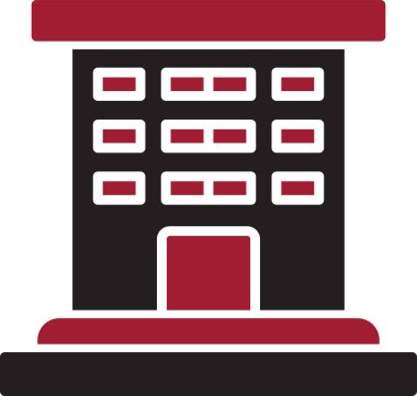 Şehir binası simgesi, vektör illüstrasyonu basit tasarım