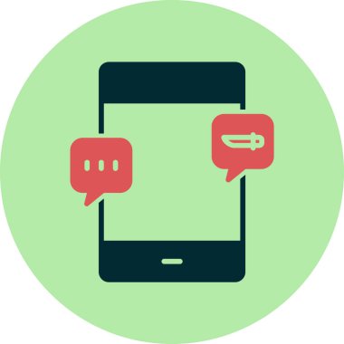 Akıllı telefon tehdit simgesi, vektör illüstrasyonu basit tasarım