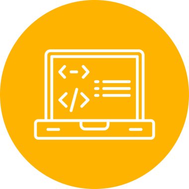 Kodlama. Web simgesi basit illüstrasyon