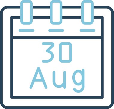 Ağustos takvim simgesi. vektör illüstrasyonu