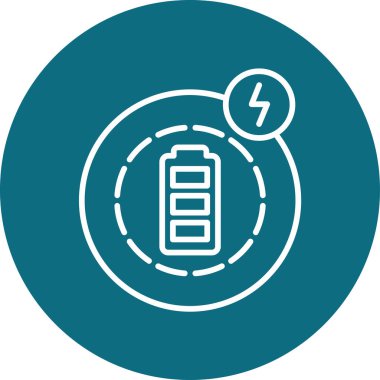 Şarj edilmiş pil simgesi. vektör illüstrasyonu