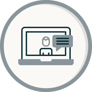 Ana hatlı biçim vektör illüstrasyon tasarımında konferans simgesi