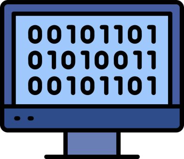 İkili Kod, Web simgesi basit illüstrasyon