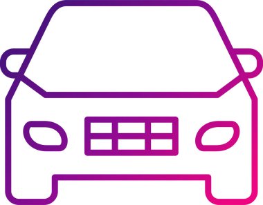 Vektör araba simgesi, temiz ve basit illüstrasyon.