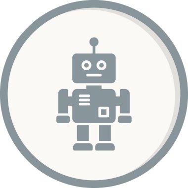 Video oyunu için robot karakter, basit vektör tasarımı