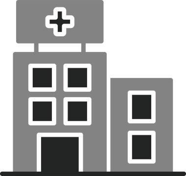 Hastane binası simgesi, vektör illüstrasyonu basit tasarım