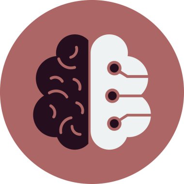 Yapay Zeka web simgesi, vektör illüstrasyonu