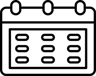 Minimalist bir tasarımda bir takvim simgesinin vektör illüstrasyonuName.
