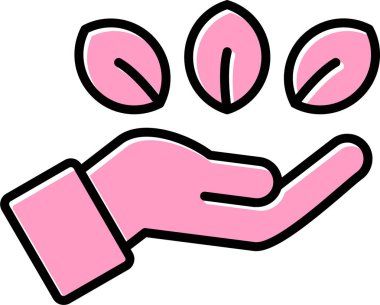 El ele tutuşma ikonu, doğal sembol, vektör illüstrasyonu 