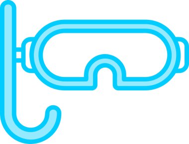 dalış maskesi simgesi vektör çizimi 