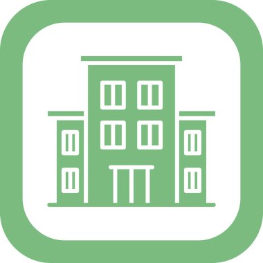 Hostel binası ikon vektör illüstrasyonu