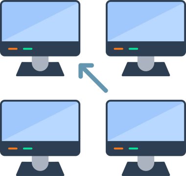 Merkezi olmayan modern simgenin vektör illüstrasyonu
