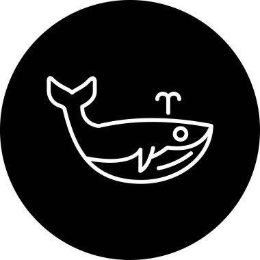 balina simgesi, vektör illüstrasyonu 