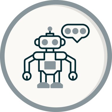 Chatbot, robot simgesi, vektör illüstrasyonu