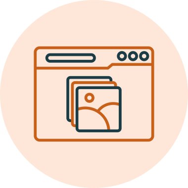 Galeri modern simgesinin vektör illüstrasyonu