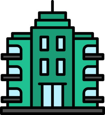 Şehir binası simgesi, vektör illüstrasyonu basit tasarım