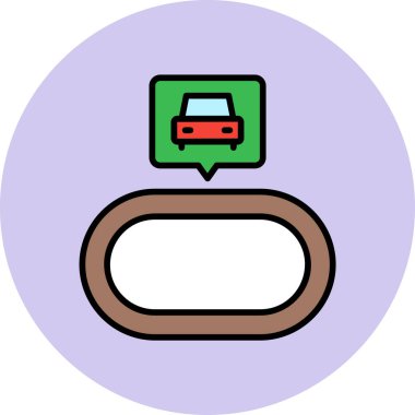 Vektör araba simgesi, temiz ve basit illüstrasyon.