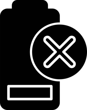 Şarjsız pil simgesi basit illüstrasyon