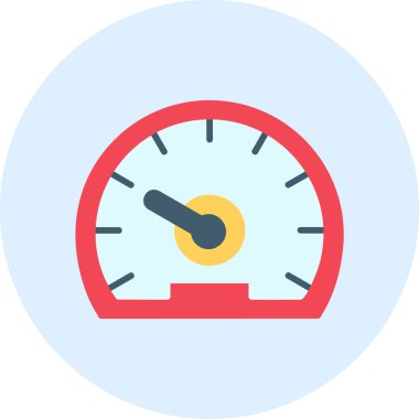 Speedometer web simgesi, vektör illüstrasyonu