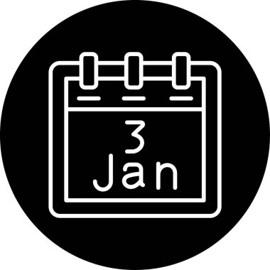 Ocak takvim simgesi tasarımı, web illüstrasyonu