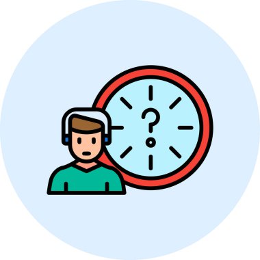 Zaman Yönetimi. Web simgesi basit illüstrasyon