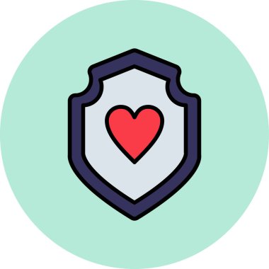 Kalp. Web simgesi basit illüstrasyon 