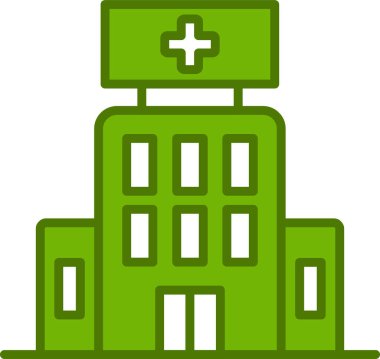 Hastane simgesi, vektör illüstrasyonu basit tasarım