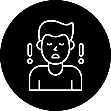 Endişe. Web simgesi basit illüstrasyon